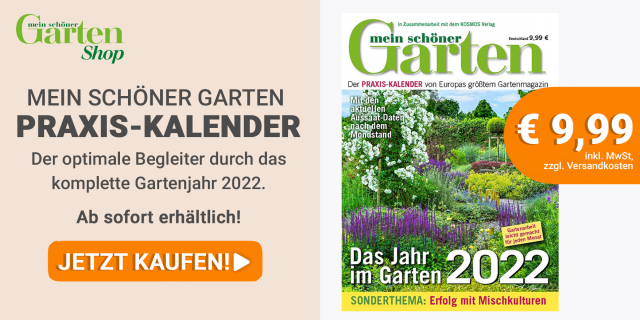Mein schöner Garten Praxis-Kalender 2022. Jetzt für 9,99 € bestellen!